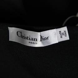 Christian Dior Black Logo Band Detail Knit Bralette Top L