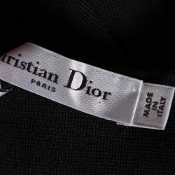 Christian Dior Black Logo Band Detail Knit Bralette Top L