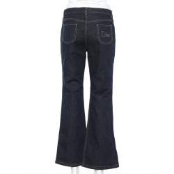 Christian Dior Navy Blue Denim Bell Bottom Jeans M