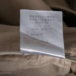 Pre Owned Dior Beige Cotton Front Button Embellished Trousers L