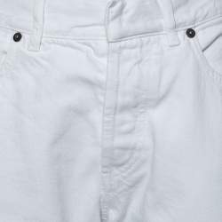 Dior White Denim Frayed Edge Detail Boyfriend Jeans M