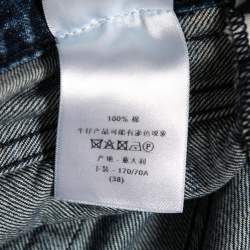 Pre Owned Dior Blue Denim Frayed Edge Detail Boyfriend Jeans M