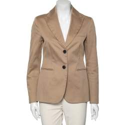 Pre Owned Dior Beige Cotton Single Breasted Blazer M