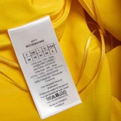 Christian Dior Yellow Silk Chiffon Plunge Neck Maxi Dress M