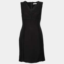 Dior Black Wool Crepe Sleeveless Short Dress M 