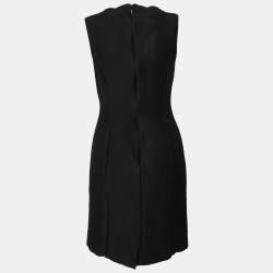 Dior Black Wool Crepe Sleeveless Short Dress M 