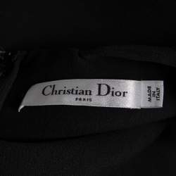 Dior Black Wool Crepe Sleeveless Short Dress M 