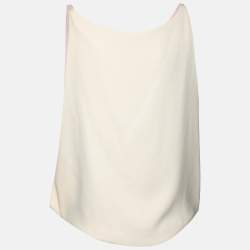 Dior Pink & Cream Silk Crepe Overlay Draped Sleeveless Top M