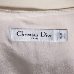 Dior Pink & Cream Silk Crepe Overlay Draped Sleeveless Top M