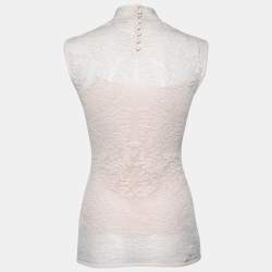 Dior Off White Silk Knit Sleeveless Top M