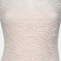 Dior Off White Silk Knit Sleeveless Top M