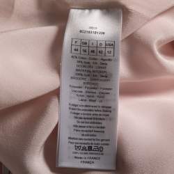 Dior Pink Cotton Applique Detail Double Breasted Coat L