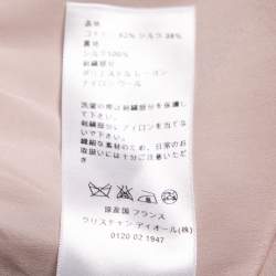 Dior Pink Cotton Applique Detail Double Breasted Coat L