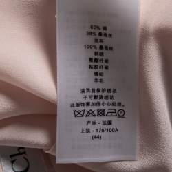 Dior Pink Cotton Applique Detail Double Breasted Coat L
