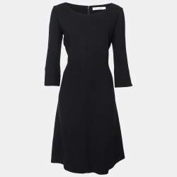 Dior Black Wool Midi Dress L