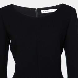 Dior Black Wool Midi Dress L