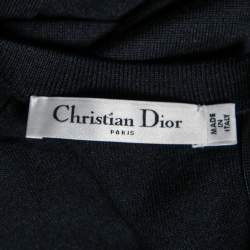 Dior Navy Blue Wool Drawstring Detail Jumpsuit S