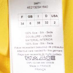 Dior Yellow Silk Pleat Detail Short Skirt S