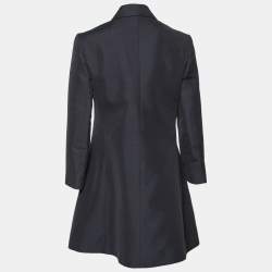 Pre Owned Dior Blue Cotton Sequin Embellished Double Breasted Blazer M