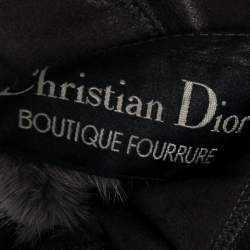 Dior Vintage Grey Fur & Leather Reversible Coat L