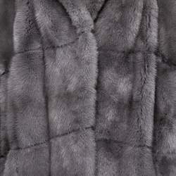 Dior Vintage Grey Fur & Leather Reversible Coat L