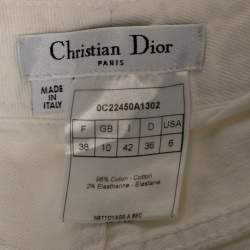 Dior Ivory Denim Logo Embroidered Straight Leg Jeans M