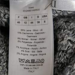 Christian Black and Grey Knit Long Sleeve Button Front Long Cardigan M