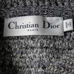 Christian Black and Grey Knit Long Sleeve Button Front Long Cardigan M