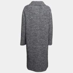 Christian Black and Grey Knit Long Sleeve Button Front Long Cardigan M