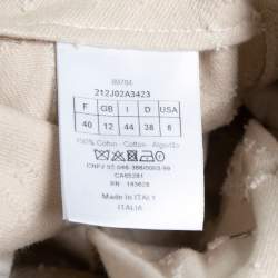 Dior Light Beige Distressed Denim Belted Dungarees M