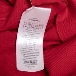 Pre Owned Dior Red Wool & Cashmere Fine Knit Crest Embellished Jumper M