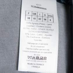 Pre Owned Dior Blue Leather Zipped Hem Detail Skinny Pants M