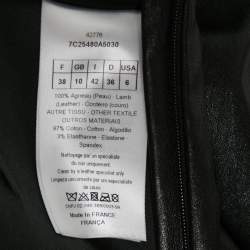مملوكة مسبقًا Dior Black Leather Zipped Hem Detail Skinny Pants M