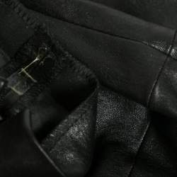 مملوكة مسبقًا Dior Black Leather Zipped Hem Detail Skinny Pants M