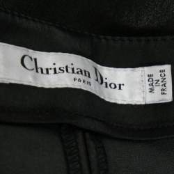 مملوكة مسبقًا Dior Black Leather Zipped Hem Detail Skinny Pants M