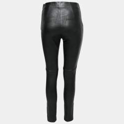 مملوكة مسبقًا Dior Black Leather Zipped Hem Detail Skinny Pants M