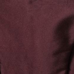 Dior Burgundy Silk Sleeveless Asymmetric Peplum Top S