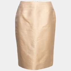 Dior Beige Cotton Back Slit Detailed Skirt M