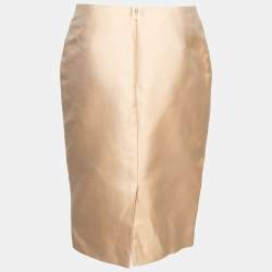 Dior Beige Cotton Back Slit Detailed Skirt M