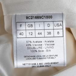 Pre Owned Dior White Crepe Ruffled Off Shoulder Midi Dress M 
