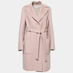 Dior Dusky Pink Wool Belted Coat M 