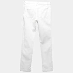 Pre Owned Dior White Denim Straight Fit Jeans S