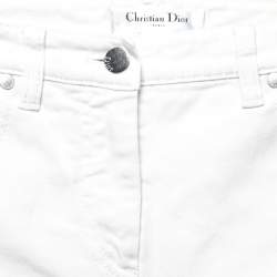 Pre Owned Dior White Denim Straight Fit Jeans S