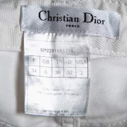 Pre Owned Dior White Denim Straight Fit Jeans S