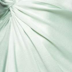 Dior Vintage Green Textured Silk Satin Gathered Sleeveless Dress M