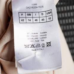 Pre Owned Christian Dior Beige Crepe V-Neck Dress L