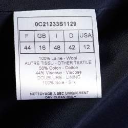 Dior Navy Blue Pinstripe Wool Skirt Suit L