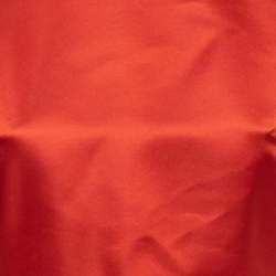 Dior Red Silk Side Pleated Mesh Hem Midi Dress M