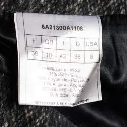 Pre Owned Christian Dior Dark Grey Wool Blend Pencil Skirt M