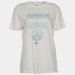 Christian Dior Ecru Sisterhood is Global Cotton Linen T-Shirt S